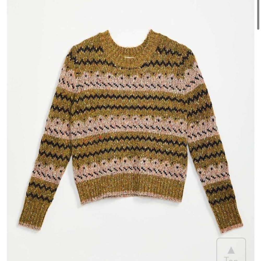 NWT LOFT Striped Pointelle Sweater Size XL